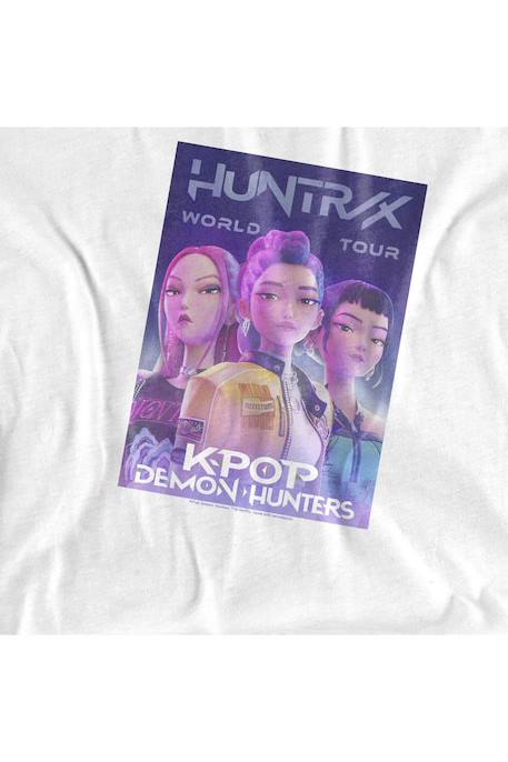 T-shirt fille enfant Huntr/x World Tour, KPop Demon Hunters Blanc+Fuchsia+Violet 3 - vertbaudet enfant 