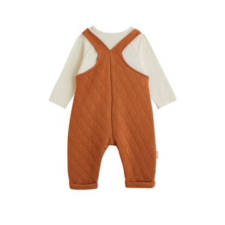 Ensemble salopette bébé matelassé et t-shirt caramel Marron 3 - vertbaudet enfant 