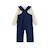 Ensemble salopette bébé en molleton et t-shirt en pointelle ollie Bleu 3 - vertbaudet enfant 
