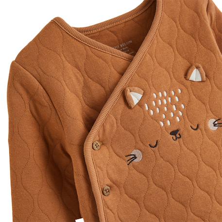 Ensemble bébé gilet croisé et pantalon avec pieds en molleton caramel Ecru 4 - vertbaudet enfant 