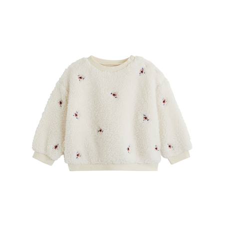 Sweat-shirt bébé en sherpa cléo Vanille 2 - vertbaudet enfant 
