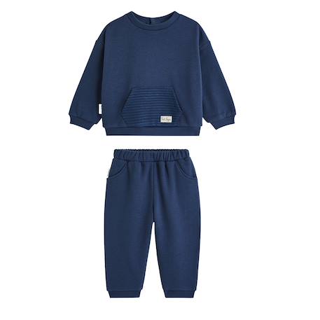 Ensemble enfant sweat et pantalon en molleton mathéo Bleu 2 - vertbaudet enfant 
