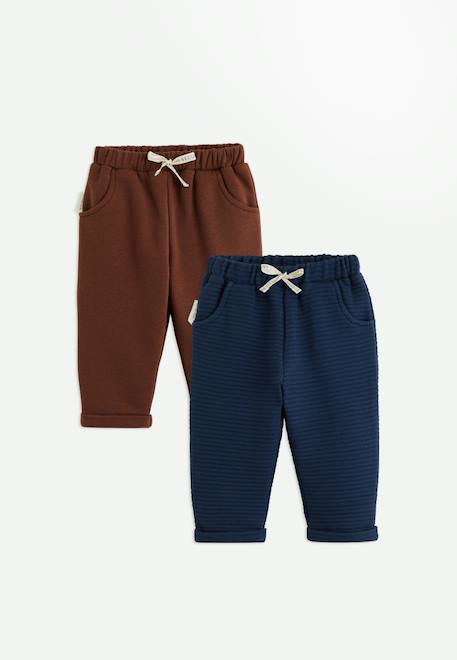 Lot de 2 pantalons bébé mathéo Bleu 1 - vertbaudet enfant 