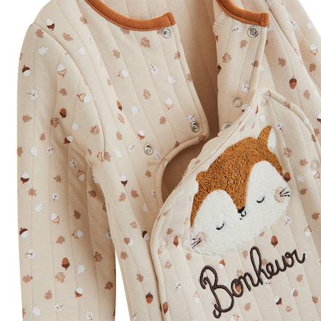 Pyjama bébé matelassé ouverture pont caramel Ecru 5 - vertbaudet enfant 