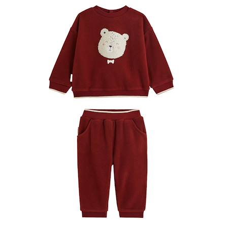 Ensemble bébé sweat et pantalon en polaire pistache Bordeaux 2 - vertbaudet enfant 