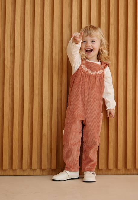Salopette bébé en velours côtelé ollie Terracotta 1 - vertbaudet enfant 
