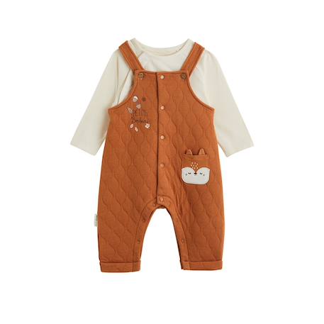 Ensemble salopette bébé matelassé et t-shirt caramel Marron 2 - vertbaudet enfant 