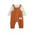 Ensemble salopette bébé matelassé et t-shirt caramel Marron 2 - vertbaudet enfant 