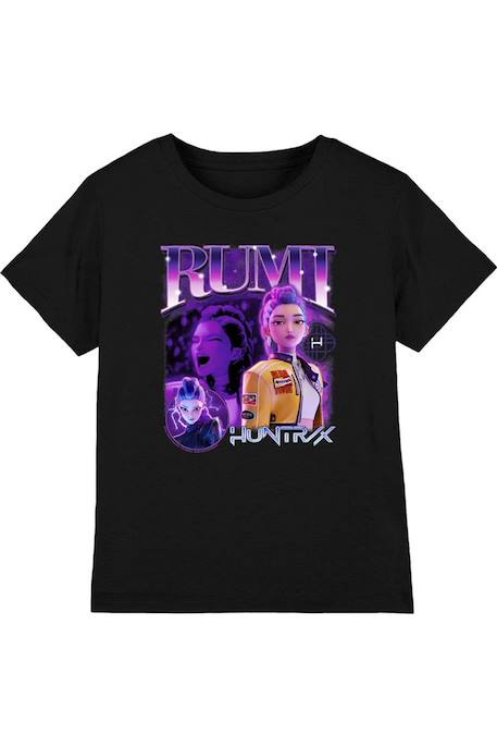 T-shirt fille enfant Rumi Huntr/x, KPop Demon Hunters Bleu marine+Noir+Violet 7 - vertbaudet enfant 