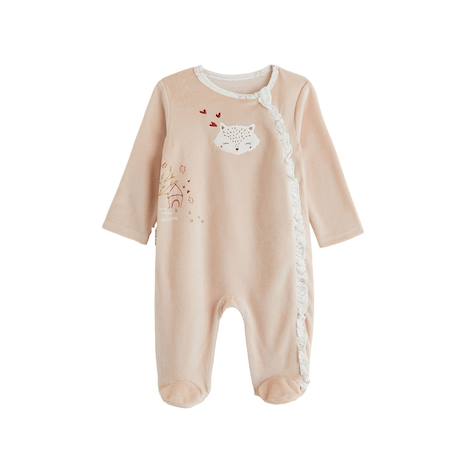 Pyjama bébé en velours ouverture zippée doucette Rose 2 - vertbaudet enfant 