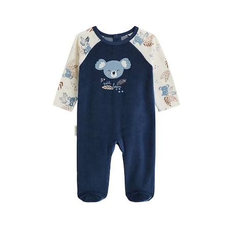 Pyjama bébé en velours mathéo Bleu 2 - vertbaudet enfant 