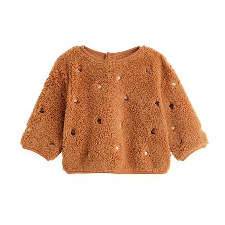 Sweat-shirt bébé en sherpa caramel Marron 2 - vertbaudet enfant 