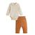 Ensemble body bébé et pantalon matelassé caramel Marron 2 - vertbaudet enfant 