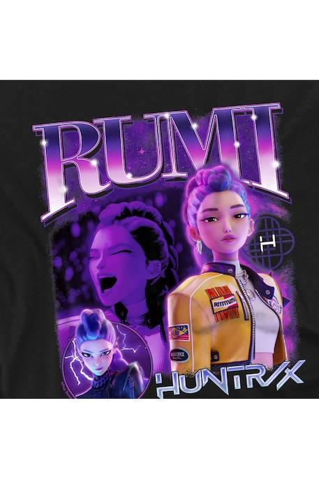 T-shirt fille enfant Rumi Huntr/x, KPop Demon Hunters Bleu marine+Noir+Violet 9 - vertbaudet enfant 