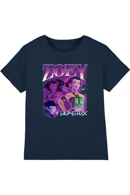 T-shirt fille enfant Zoey Huntr/x, KPop Demon Hunters Bleu marine+Noir+Violet 1 - vertbaudet enfant 