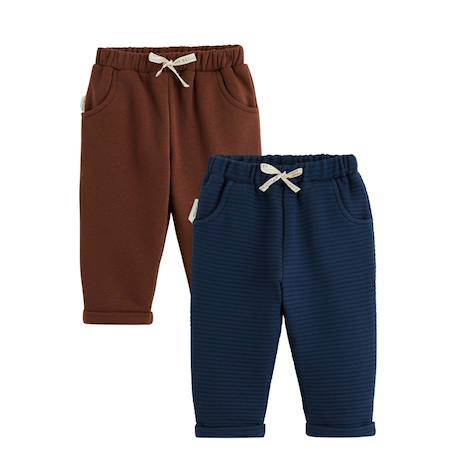 Lot de 2 pantalons bébé mathéo Bleu 2 - vertbaudet enfant 