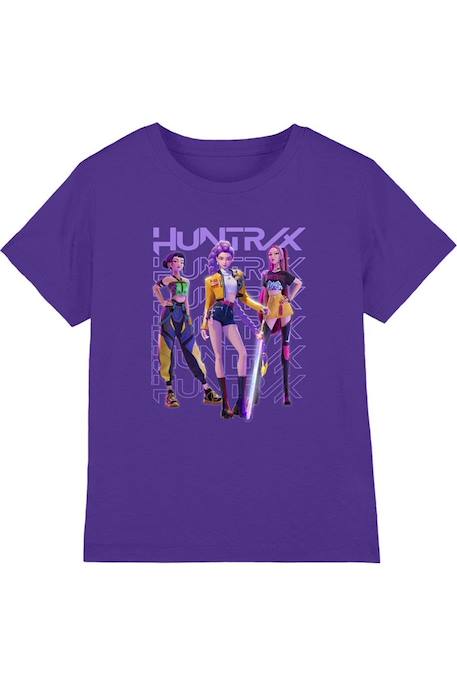 T-shirt fille enfant Huntr/x pose, KPop Demon Hunters Bleu marine+Noir+Violet 13 - vertbaudet enfant 