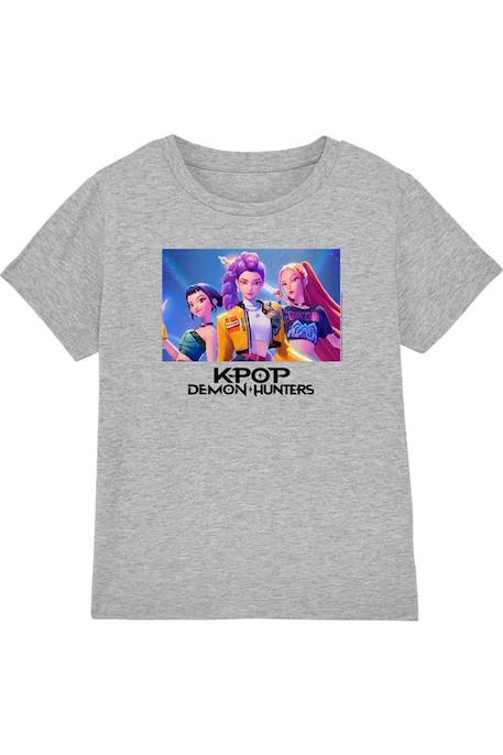 T-shirt fille enfant Huntr/x, KPop Demon Hunters Blanc+Fuchsia+Gris chiné+Rose clair 13 - vertbaudet enfant 