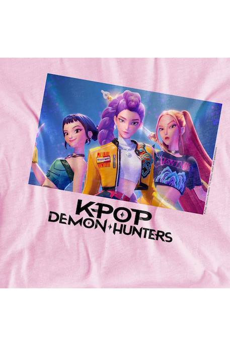 T-shirt fille enfant Huntr/x, KPop Demon Hunters Blanc+Fuchsia+Gris chiné+Rose clair 20 - vertbaudet enfant 