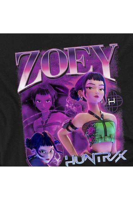 T-shirt fille enfant Zoey Huntr/x, KPop Demon Hunters Bleu marine+Noir+Violet 9 - vertbaudet enfant 