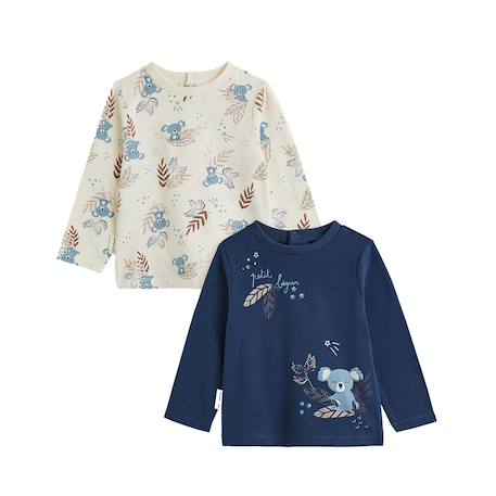 Lot de 2 t-shirts bébé manches longues mathéo Bleu 2 - vertbaudet enfant 