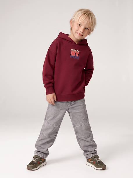 Sweat à capuche garçon marine+rouge chiné 17 - vertbaudet enfant 