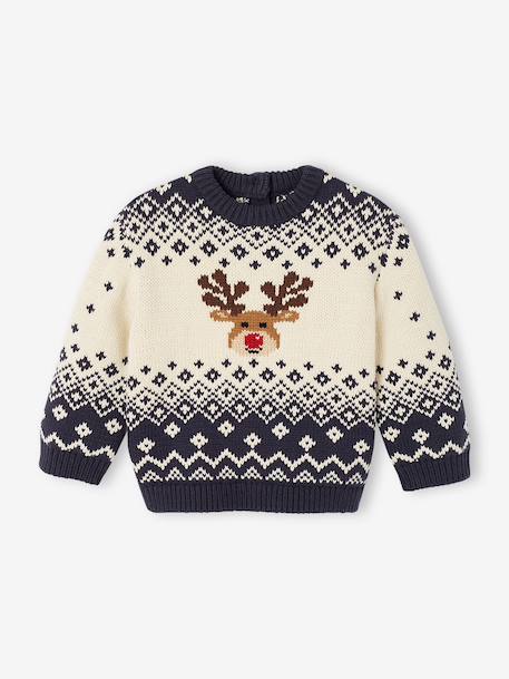 Pull de Noël bébé garçon Capsule Famille marine 2 - vertbaudet enfant 