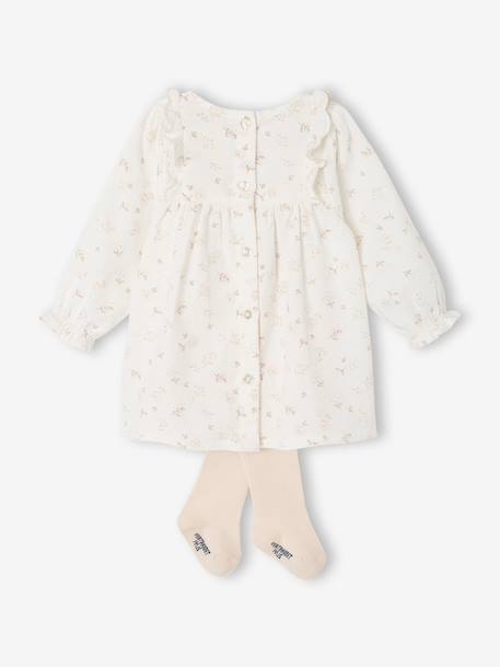 Ensemble robe et collants bébé fille écru 4 - vertbaudet enfant 