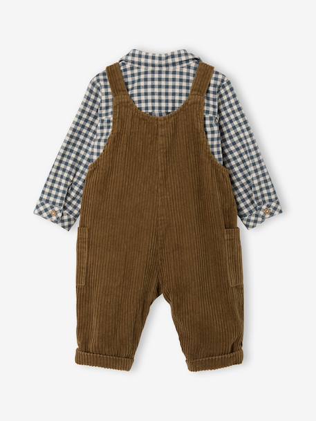 Ensemble salopette chemise bébé garçon olive 4 - vertbaudet enfant 