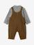 Ensemble salopette chemise bébé garçon olive 4 - vertbaudet enfant 