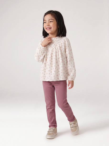 Blouse fille manches smockées ivoire+vanille+vert sauge 10 - vertbaudet enfant 