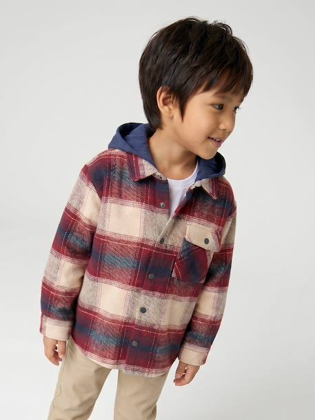 Chemise à capuche garçon bordeaux 1 - vertbaudet enfant 