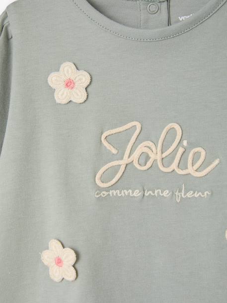 T-shirt manches longues bébé fille bleu glacier 2 - vertbaudet enfant 