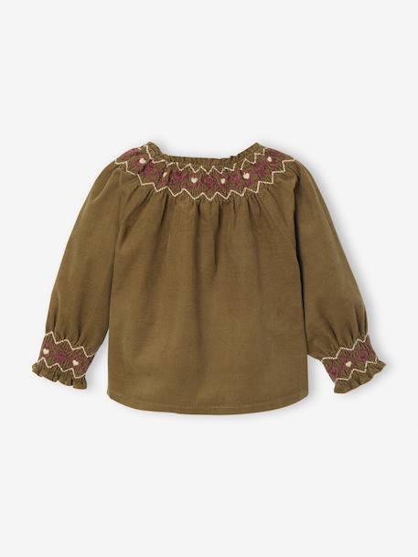Blouse bébé fille manches longues olive 2 - vertbaudet enfant 