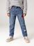 Jean fille mom brodé fleurs bleu+bleu clair+bleu moyen 12 - vertbaudet enfant 