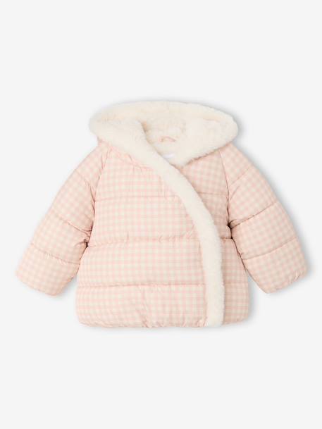 Doudoune bébé fille à capuche bleu glacier+rose poudré 4 - vertbaudet enfant 