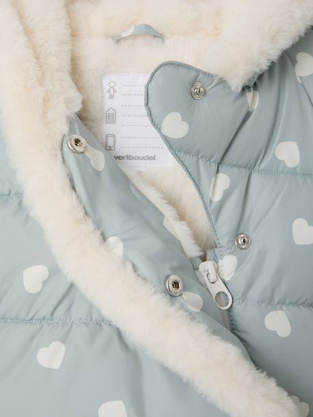 Doudoune bébé fille à capuche bleu glacier+rose poudré 3 - vertbaudet enfant 