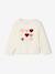 T-shirt fille animation coeur fille manches longues blanc+blush+écru+vert 3 - vertbaudet enfant 