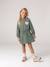 Robe courte à capuche fille gris chiné+marine+vert 15 - vertbaudet enfant 