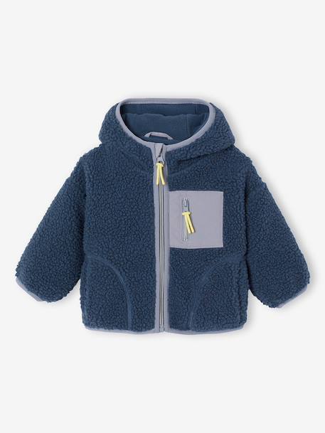 Bébé-Blouson bébé garçon sherpa à capuche zippé
