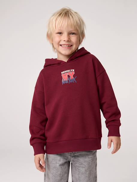 Sweat à capuche garçon marine+rouge chiné 11 - vertbaudet enfant 