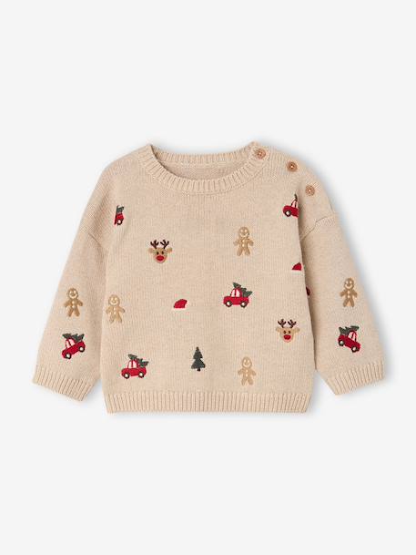 Ensemble bébé garçon pull et pantalon beige chiné 2 - vertbaudet enfant 