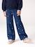 Jean large fille brodé bleu foncé+bleu jean+bleu moyen+denim bleached 1 - vertbaudet enfant 