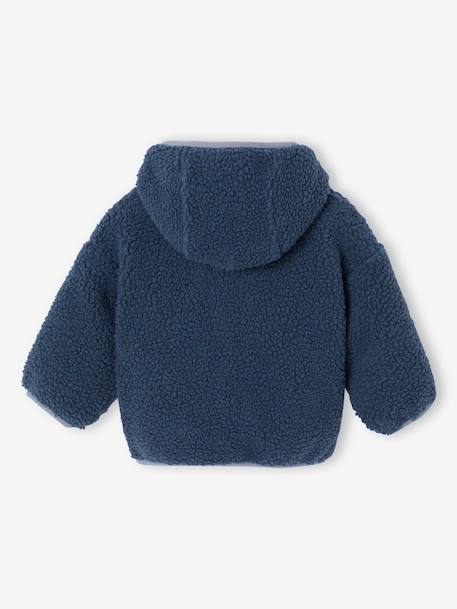Blouson bébé garçon sherpa à capuche zippé bleu 2 - vertbaudet enfant 