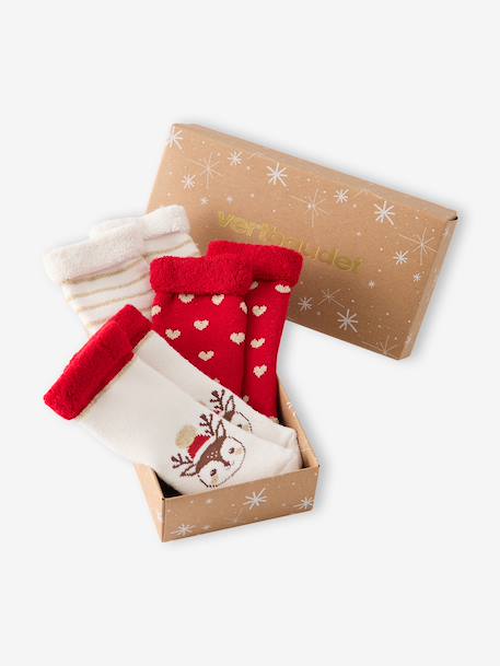 Lot de 3 chaussettes noël écru 4 - vertbaudet enfant 