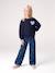 Jean large fille brodé bleu foncé+bleu jean+bleu moyen+denim bleached 2 - vertbaudet enfant 