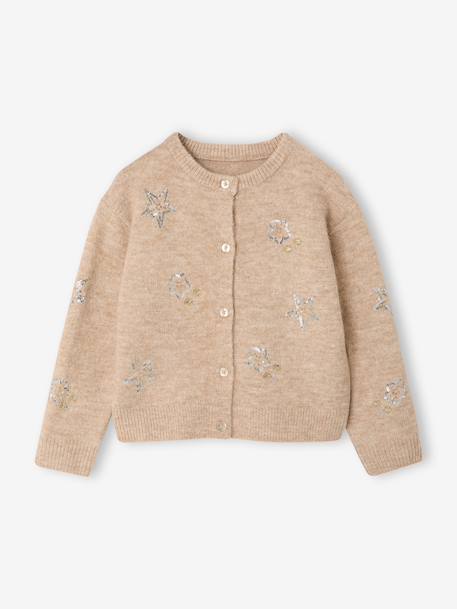 Gilet fille manches longues beige 4 - vertbaudet enfant 