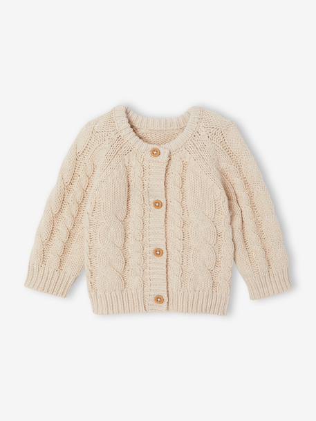 Gilet bébé garçon torsadé beige chiné 1 - vertbaudet enfant 