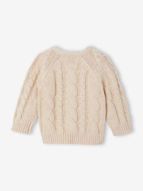 Gilet bébé garçon torsadé beige chiné 2 - vertbaudet enfant 