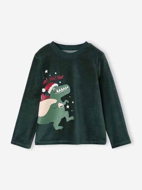 Pyjama garçon noël velours vert sapin 2 - vertbaudet enfant 